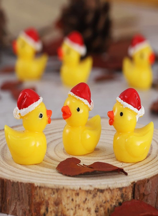 kapeiluo 50Pcs Mini Resin Ducks, Mini Christmas Ducks Miniature Duck Figures Ornament for Craft, Dollhouse, Garden Decoration, Home Decorations Christmas Party Favors Gift - Image 5